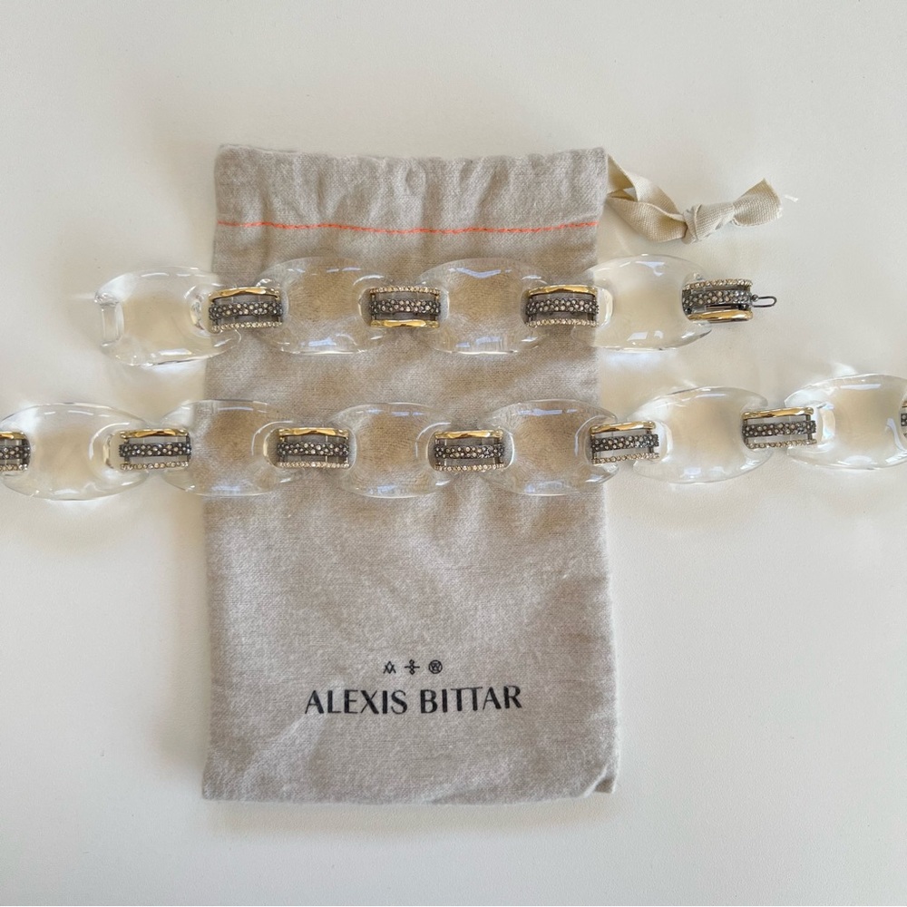Alexis Bittar Lucite Link Necklace and Bracelet